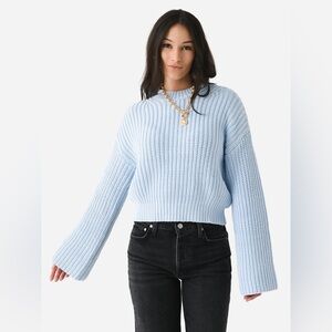 Never a Wallflower Chunky Crew Neck Sweater Light Blue XS